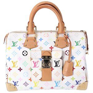 Louis Vuitton x Murakami Speedy 30 Satchel Multicolor Monogram M92643 White